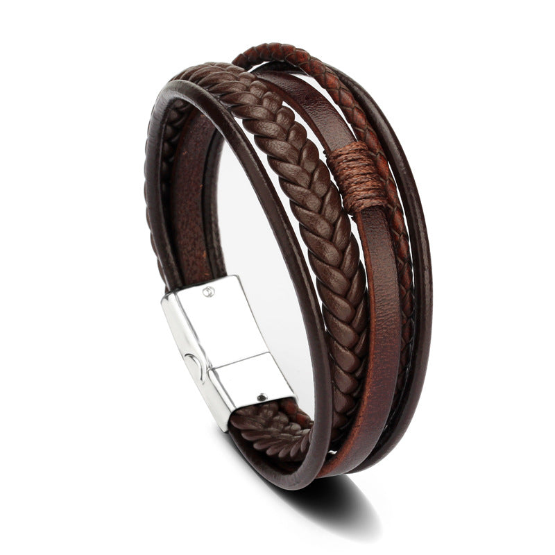 The Latitude Bracelet | Braided Leather & Magnetic Anchor