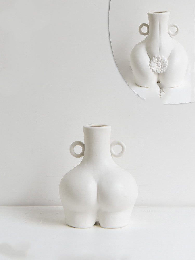 The Curve Muse: Hand-Painted Ceramic Vase