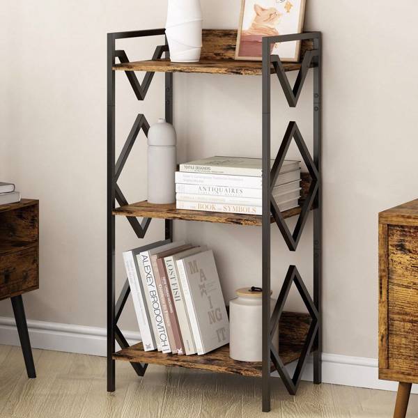 The Geometric Pillar | 3-Tier Tribal-Retro Shelf
