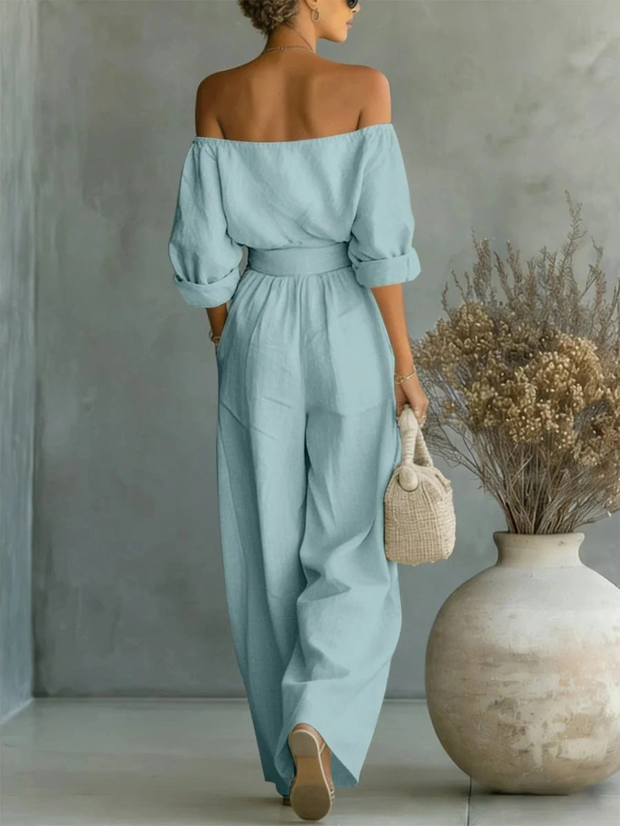 The Azure Solstice | Breezy Off-Shoulder Set ☀️🌊🧴
