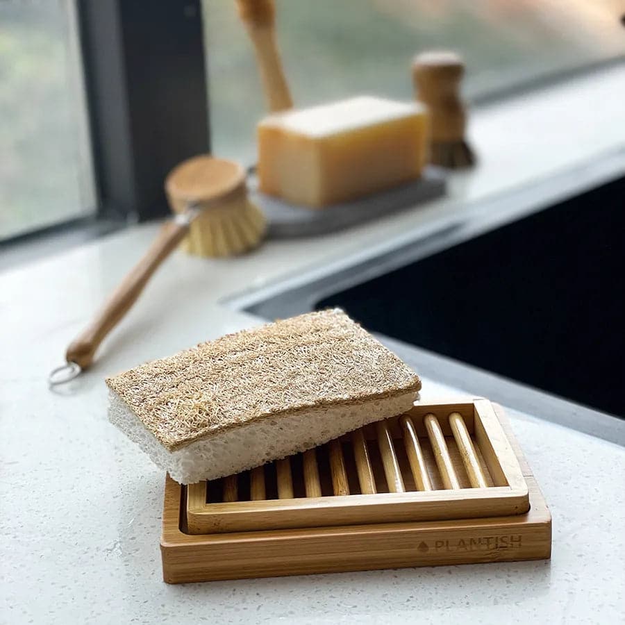 🎋 Porte-savon en bambou à double couche