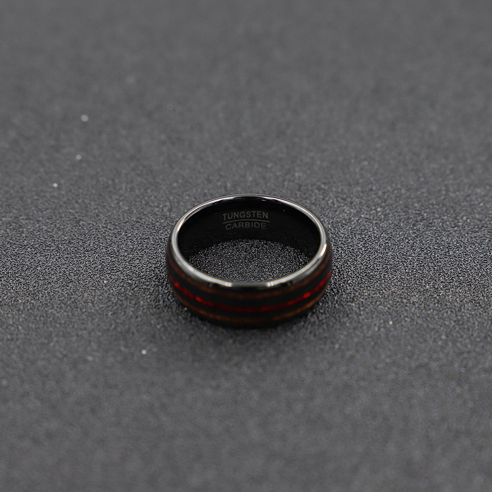 L'Alliance Arboreal | Bague pour homme | Jonc en tungstène et bois poli
