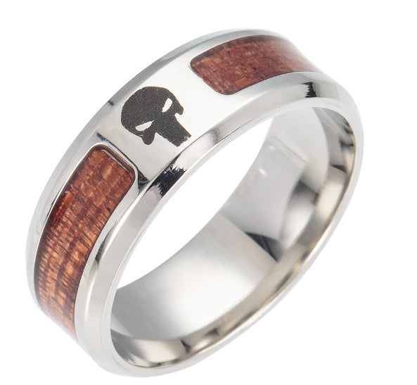 The Yggdrasil Ring | Stainless Steel & Solid Wood Inlay - Unisex Ring