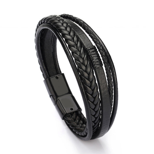 The Latitude Bracelet | Braided Leather & Magnetic Anchor