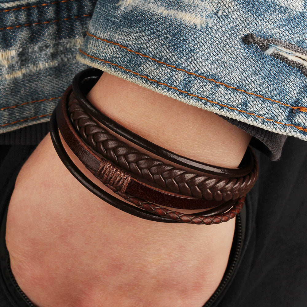 The Latitude Bracelet | Braided Leather & Magnetic Anchor