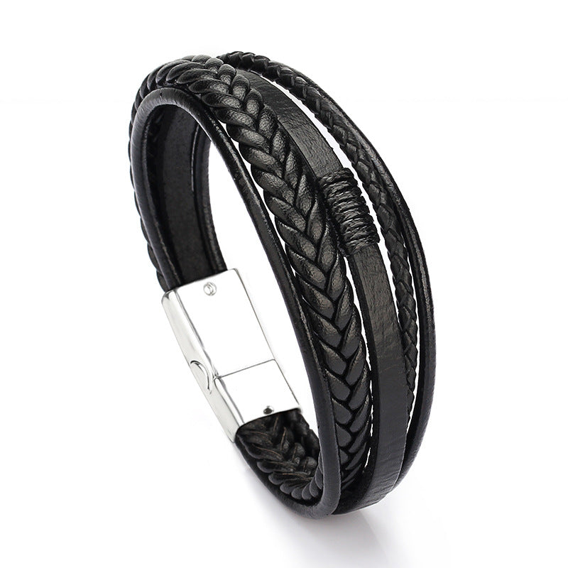 The Latitude Bracelet | Braided Leather & Magnetic Anchor