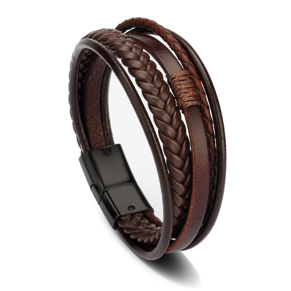 The Latitude Bracelet | Braided Leather & Magnetic Anchor