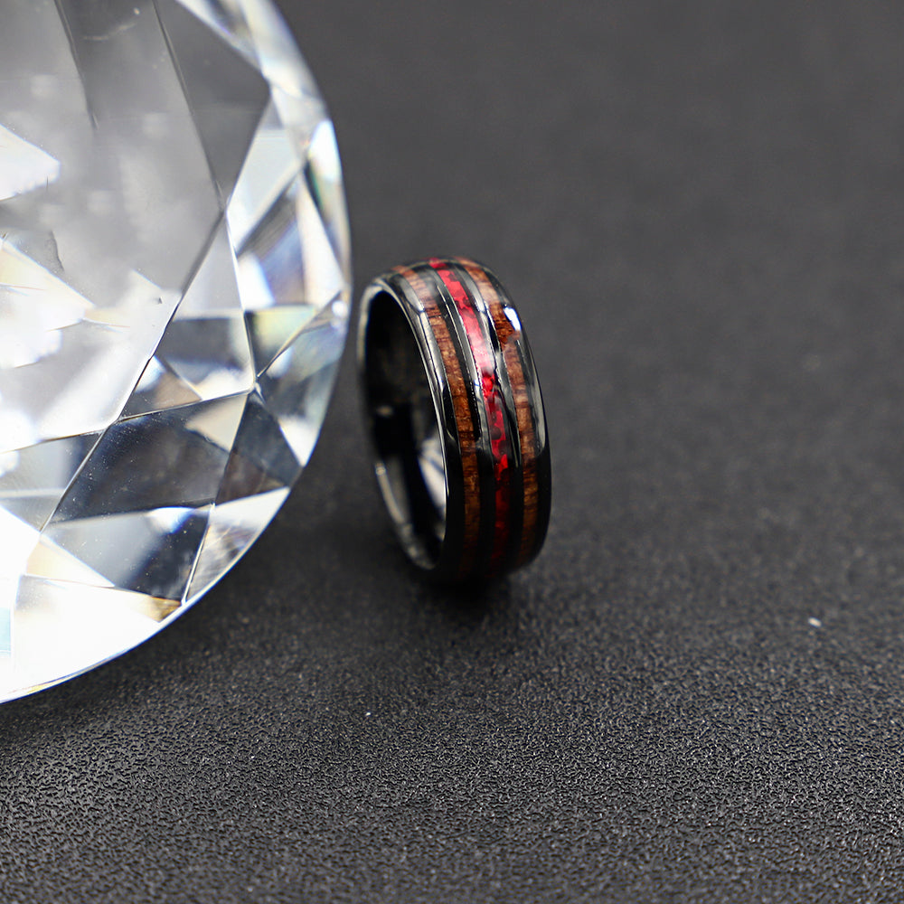 L'Alliance Arboreal | Bague pour homme | Jonc en tungstène et bois poli