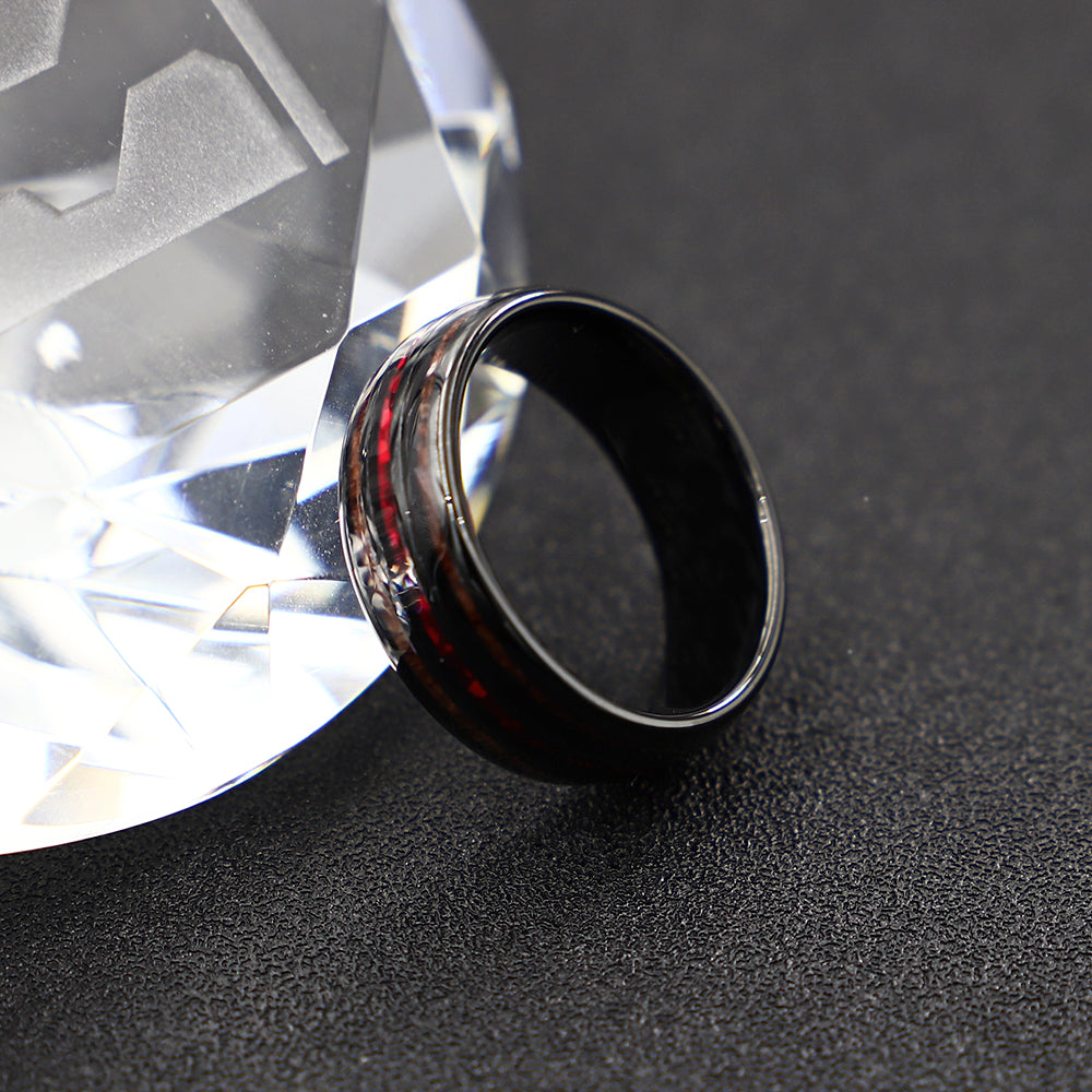 L'Alliance Arboreal | Bague pour homme | Jonc en tungstène et bois poli