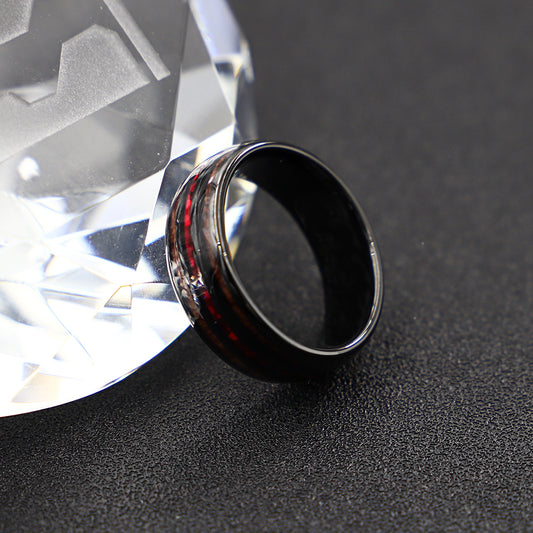 L'Alliance Arboreal | Bague pour homme | Jonc en tungstène et bois poli