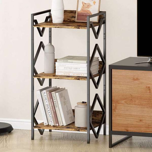 The Geometric Pillar | 3-Tier Tribal-Retro Shelf