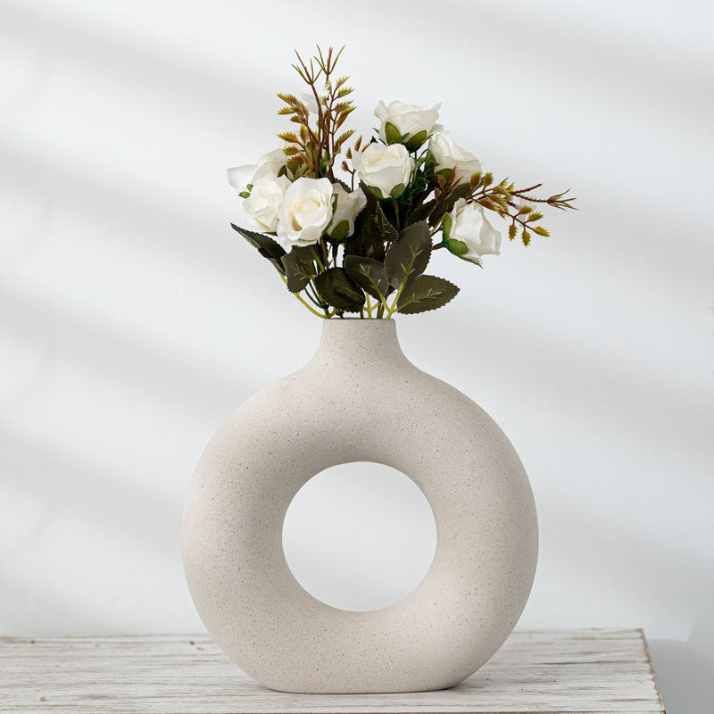 🏺 The Sculpt-Void: New Style Biscuit Frosted Particle Vase