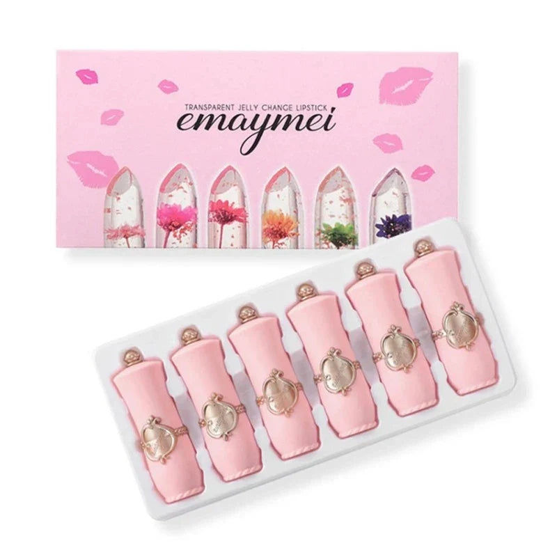 Le Glow-Up Floral : Coffret de 6 Rouges à Lèvres pH Changeant 🌸✨