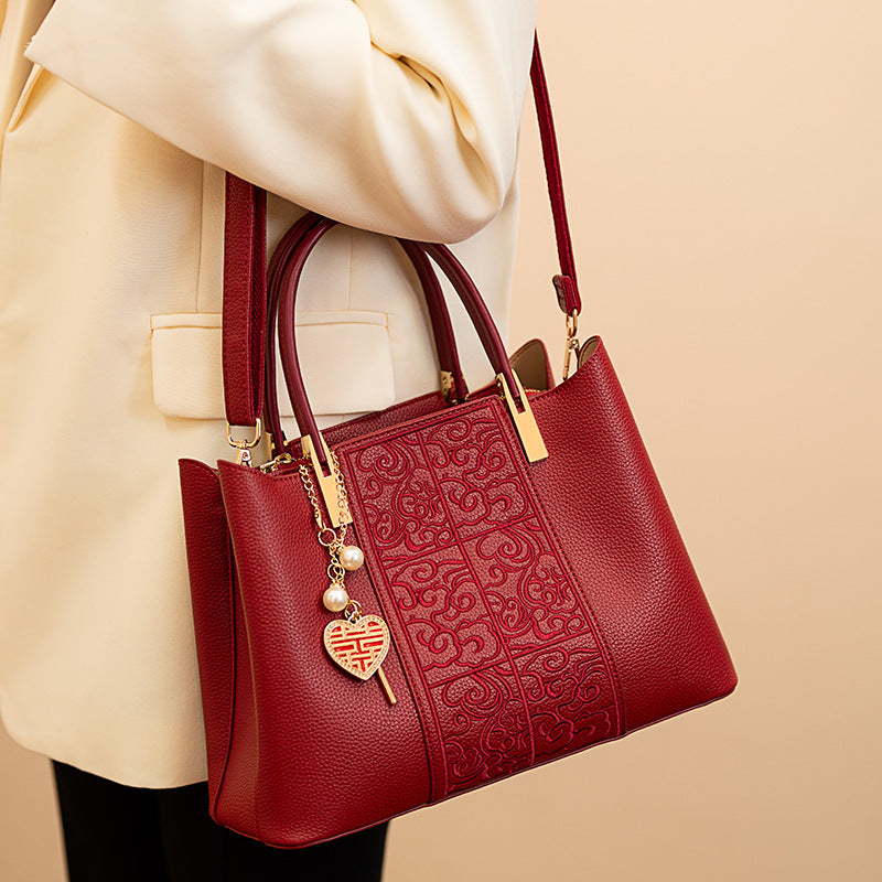 The Crimson Artifact | Embroidered High-Capacity Monolith Tote 🧧✨