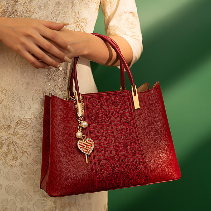 The Crimson Artifact | Embroidered High-Capacity Monolith Tote 🧧✨