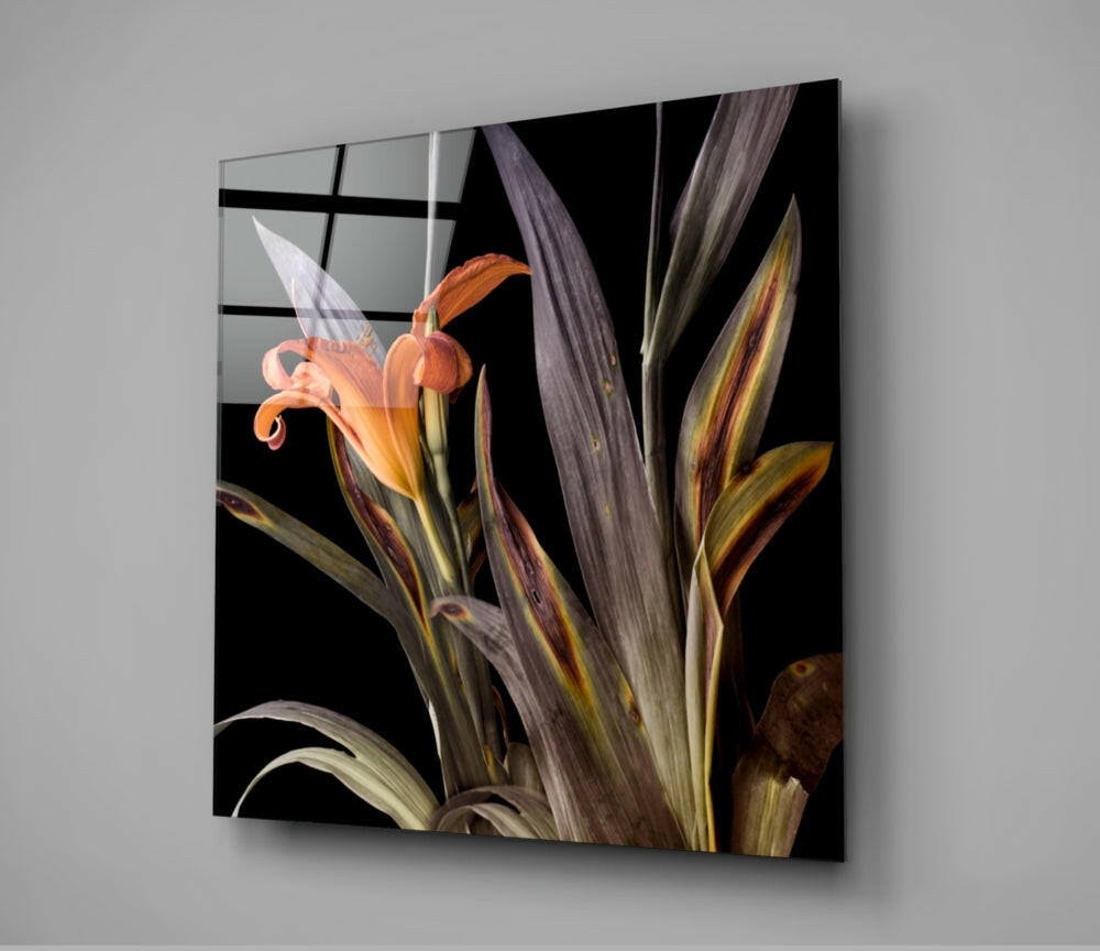 Art mural floral sur verre