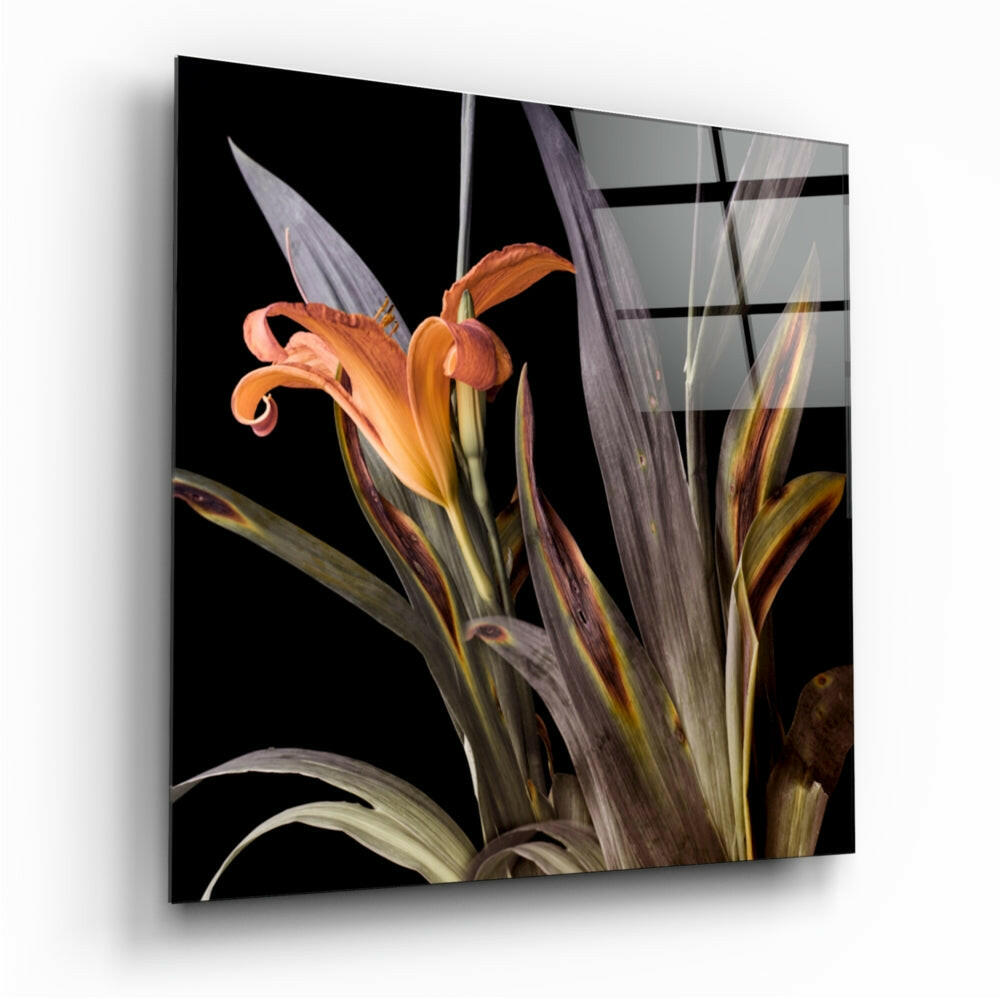Art mural floral sur verre