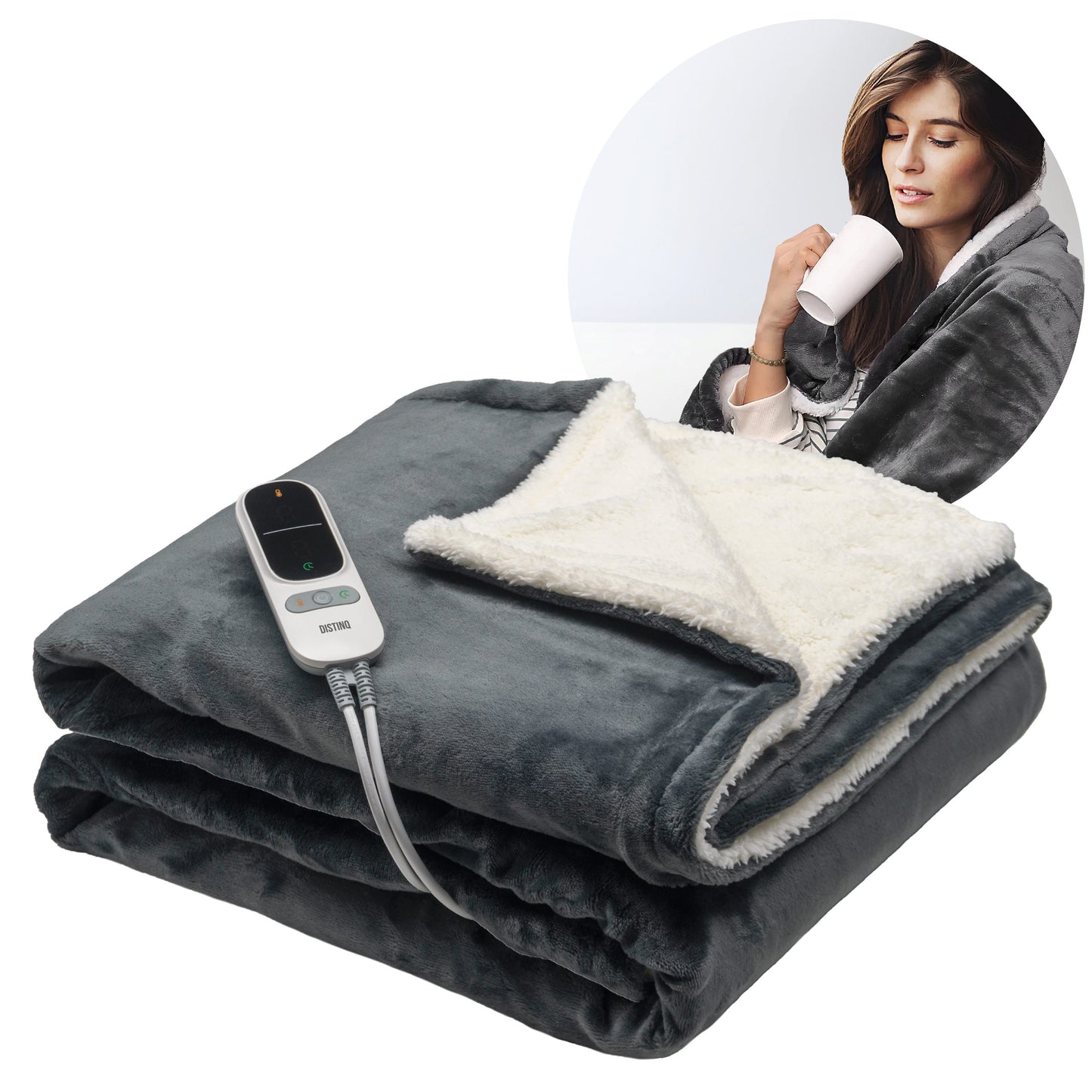 DistinQ Electric Blanket XL Sherpa