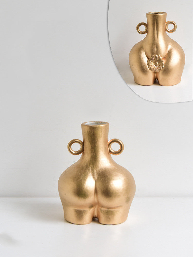 The Curve Muse: Hand-Painted Ceramic Vase