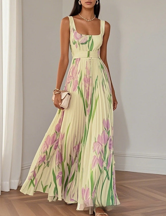 The Ethereal Flora | Pleated A-Line Summer Midi 🌸✨