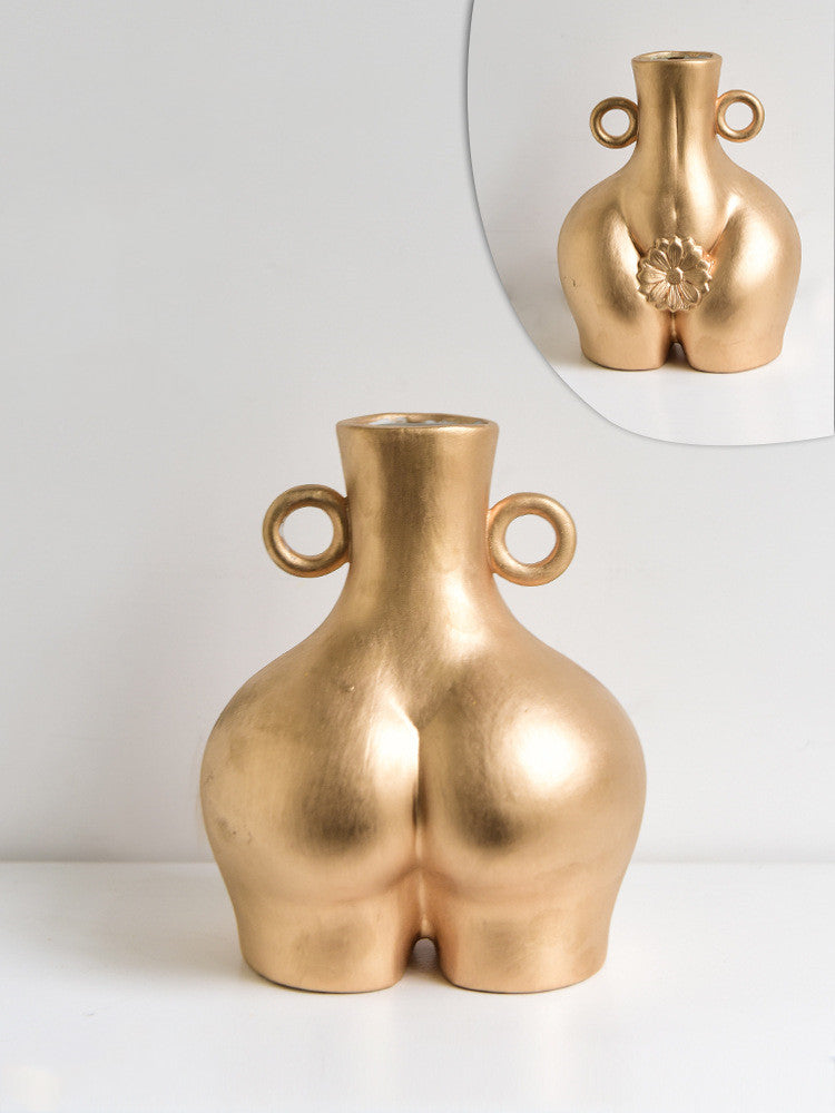 The Curve Muse: Hand-Painted Ceramic Vase