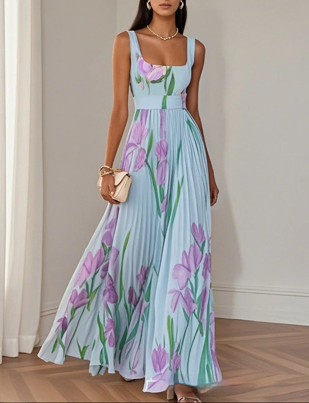 The Ethereal Flora | Pleated A-Line Summer Midi 🌸✨