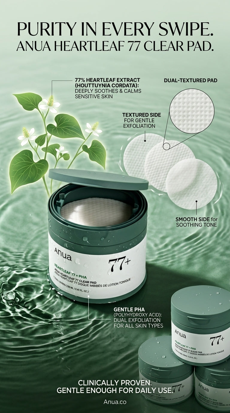 Anua HEARTLEAF 77 CLEAR PAD 70ea(150ml) 🌱 ₊˚✧ ﾟ