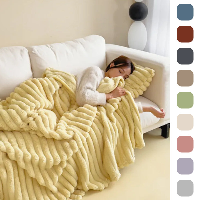 🐰ྀི Le Nuage-Dérive : Jeté de lit en fausse fourrure de lapin et texture bulles