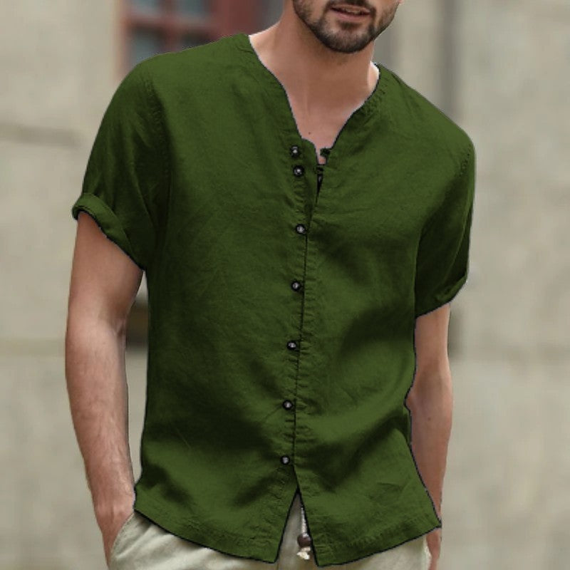 The Zen Bastion | Retro Linen-Blend Short-Sleeve Cardigan 🎋✨