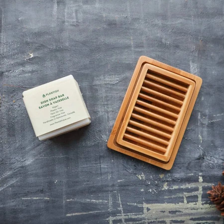 🎋 Porte-savon en bambou à double couche