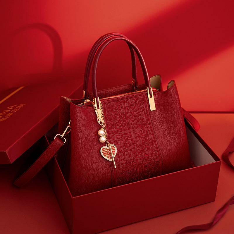 The Crimson Artifact | Embroidered High-Capacity Monolith Tote 🧧✨