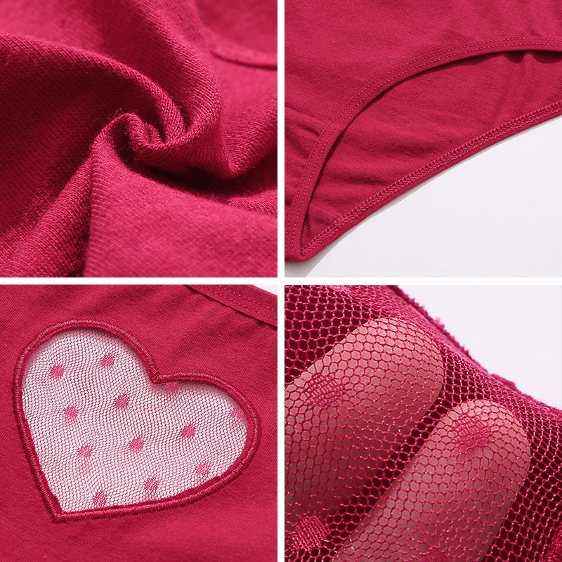 The Amour Silhouette | Heart-Window Lace & Cotton Briefs 🎀✨