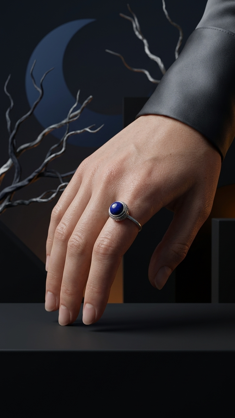 The Celestial Anchor | S925 Sterling Silver Lapis Lazuli Ring 🌌