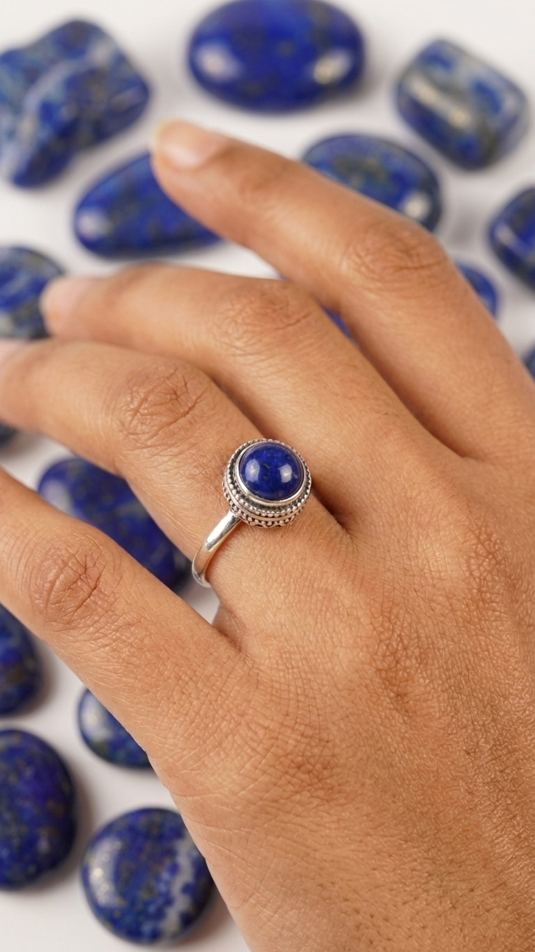 The Celestial Anchor | S925 Sterling Silver Lapis Lazuli Ring 🌌