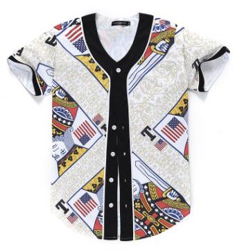 3D Short Sleeve T shirt Men Baseball Jersey Sport Slim Fit V Neck T-shirts Casual Streetwear Trendy Style-7