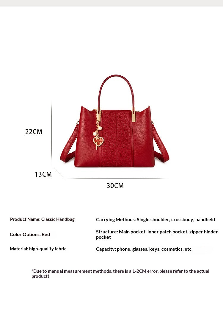 The Crimson Artifact | Embroidered High-Capacity Monolith Tote 🧧✨