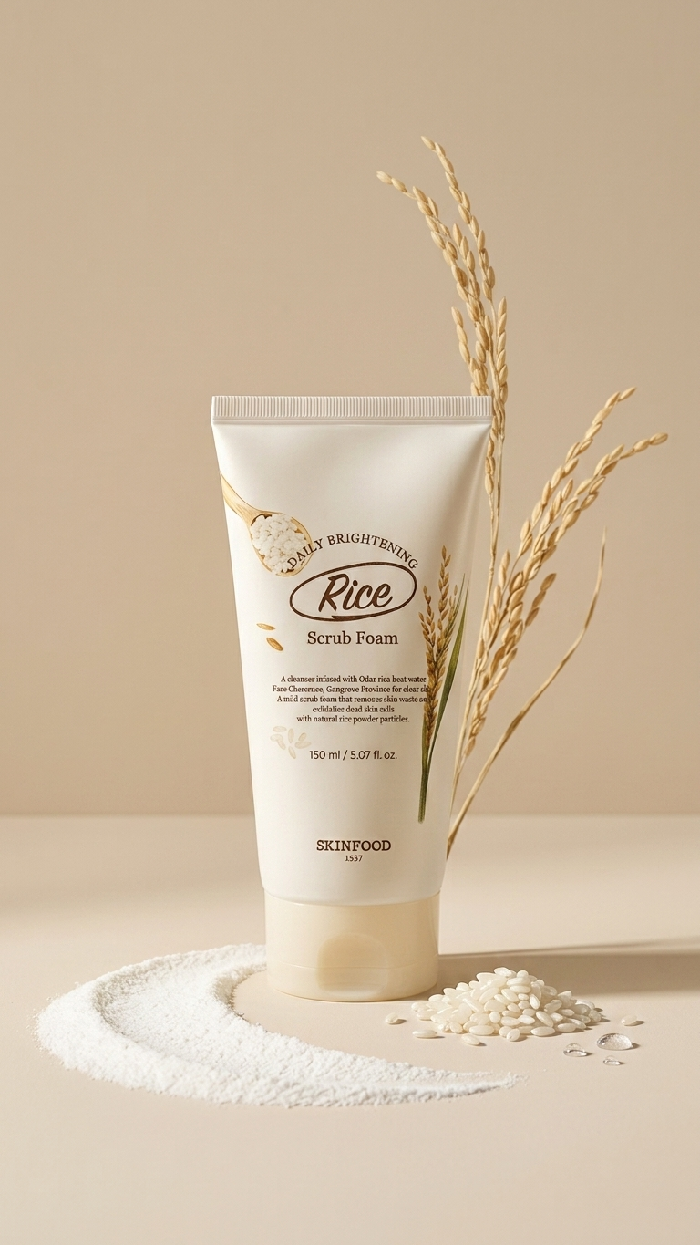 SKINFOOD Rice Daily Brightening Scrub Foam (150ml)🌾 ₊˚✧ ﾟ