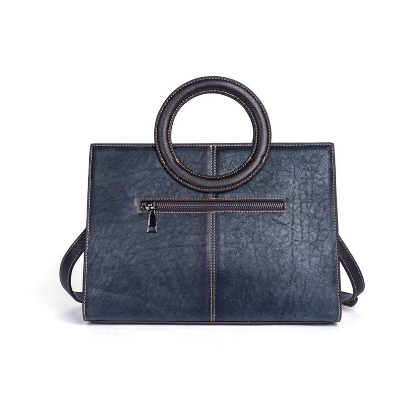 Crossbody Artisan Tote: Hand-Painted Leather
