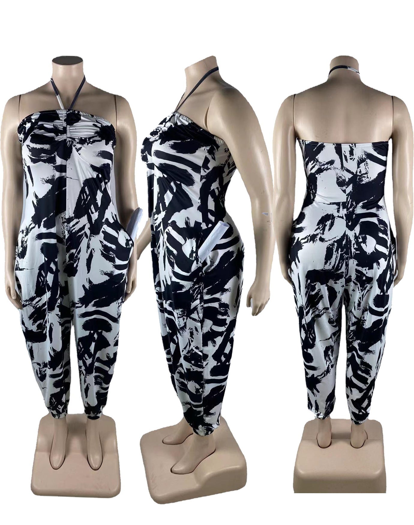 The Monochrome Flow | Ink-Dye Lantern Jumpsuit 🖋️🌪️